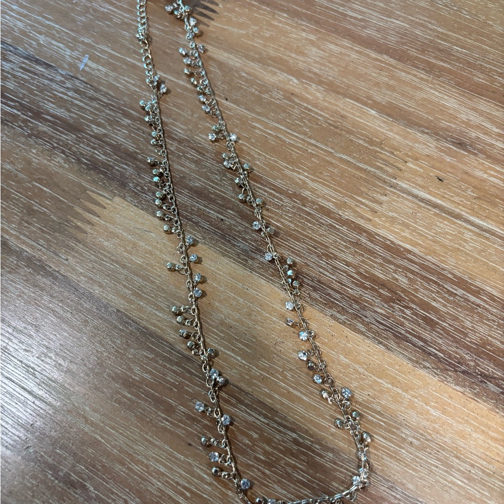 Francesca's Collections Gold Necklace with Crystal Details